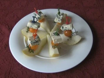 Rezept: Fingerfood 2 : Birne mit Käse Fingerfood 2 : Birne mit Käse - Rezept