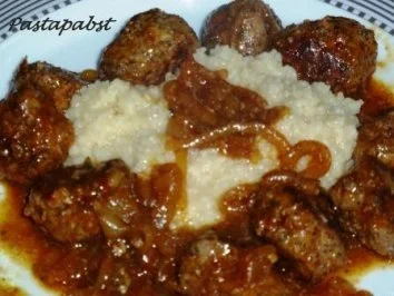 Mohn-Kokosbällchen in Zwiebelsauce - Rezept - Bild Nr. 4