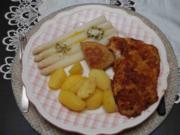 Schwein - Spargel mit Schnitzel und Kräuterbutter - Rezept