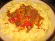 Fleisch: Paprika-Leber in Rotwein... - Rezept