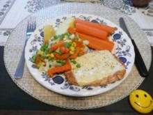 Hauptgerichte - Leberkäse mit Buttergemüse,Kartoffeln und Möhren - Rezept