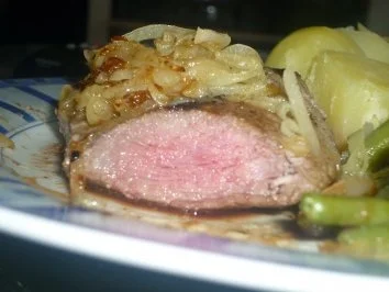 Rindersteak mit Speckbohnen und Salzkartoffeln - Rezept - Bild Nr. 3