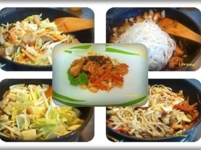 Asiatisch - Gebratene Reis Bandnudeln mit Hähnchen und Gemüse - Rezept - Bild Nr. 14