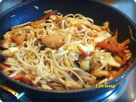 Asiatisch - Gebratene Reis Bandnudeln mit Hähnchen und Gemüse - Rezept - Bild Nr. 13