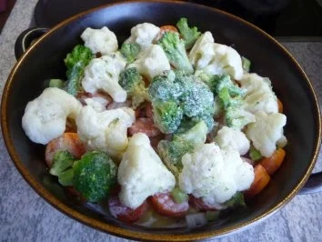 Aufläufe : Gemüseauflauf mit gegrilltem Seelachs - Rezept - Bild Nr. 6