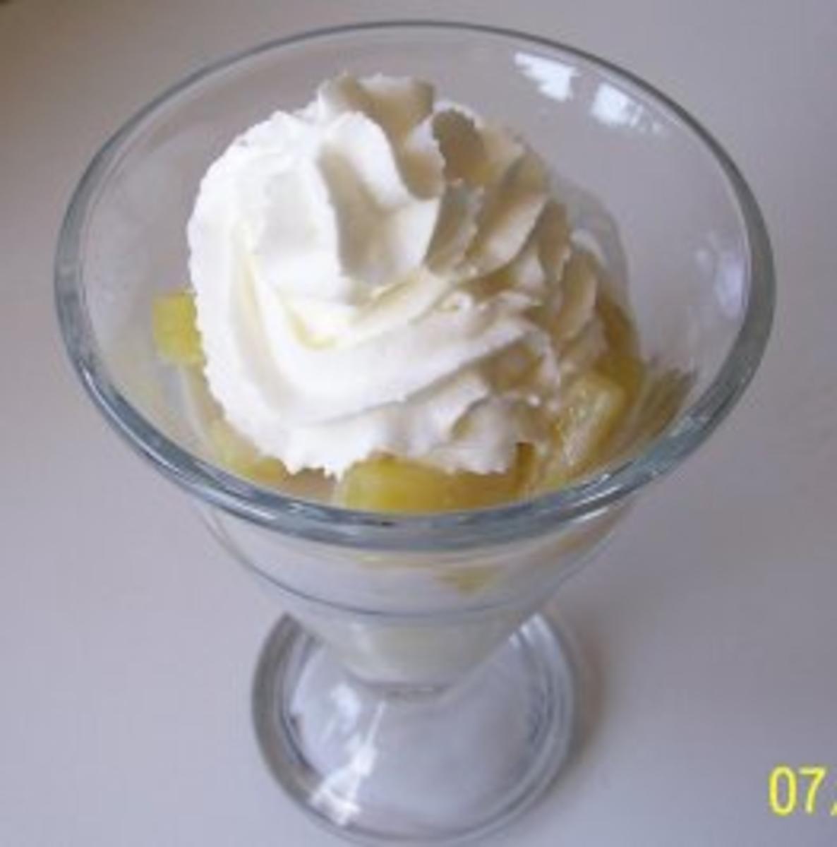 Dessert: Mein Zitronen-Ananas-Kokos-Eisbecher - Rezept