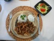 Schwein : Gyros mit Tzatziki an Reis - Rezept
