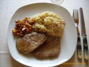 Rezept: Pfifferlingrisotto mit Steaks vom Rind Pfifferlingrisotto mit Steaks vom Rind - Rezept