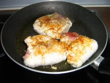 Hähnchen-Saltimbocca mit Paprikagemüse an Rosmarinkartoffeln - Rezept - Bild Nr. 9