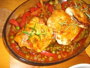 Hähnchen-Saltimbocca mit Paprikagemüse an Rosmarinkartoffeln - Rezept - Bild Nr. 11