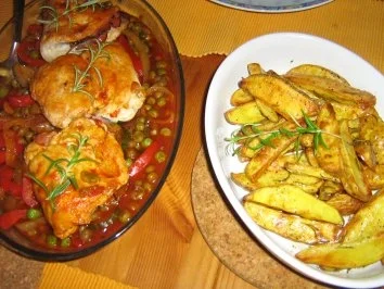 Hähnchen-Saltimbocca mit Paprikagemüse an Rosmarinkartoffeln - Rezept - Bild Nr. 12