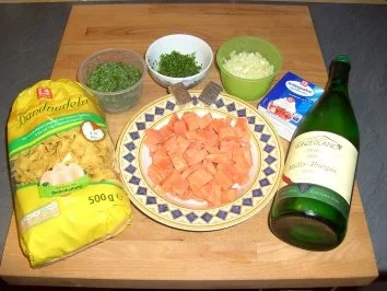 Bandnudeln mit Lachs - Sahne - Soße - Rezept - Bild Nr. 2