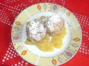 gebackene Apfelknödel mit Apfelmus - Rezept