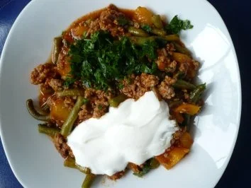 Rezept: Grüne Bohnen mit Hack Grüne Bohnen mit Hack - Rezept