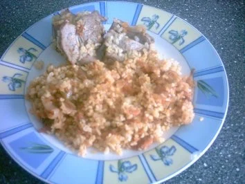 Pute mit  Bulgur aus dem Ofen - Rezept