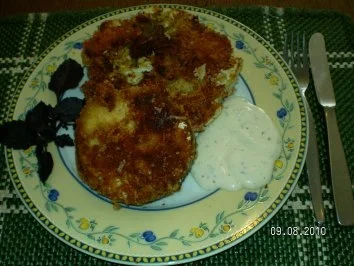 Sternzucchini und grüne paniert mit Dip - Rezept