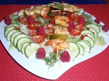 Gute-Laune-Sommersalat mit Garnelenspießchen - Rezept - Bild Nr. 7