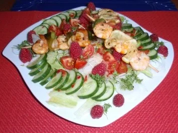 Gute-Laune-Sommersalat mit Garnelenspießchen - Rezept - Bild Nr. 8