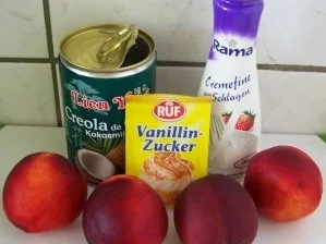 Rezept: Dessert: Nektarinen mit Kokos-Creme Bild Nr. 2 Dessert: Nektarinen mit Kokos-Creme - Rezept - Bild Nr. 2