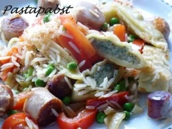 Rezept: Maultaschen-Würstchen-Pfanne Bild Nr. 2 Maultaschen-Würstchen-Pfanne - Rezept - Bild Nr. 2