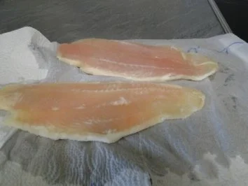 Pangasiusröllchen gefüllt mit Sauerkaut , Scampi-Tintenfischsauce und Pü - Rezept - Bild Nr. 3