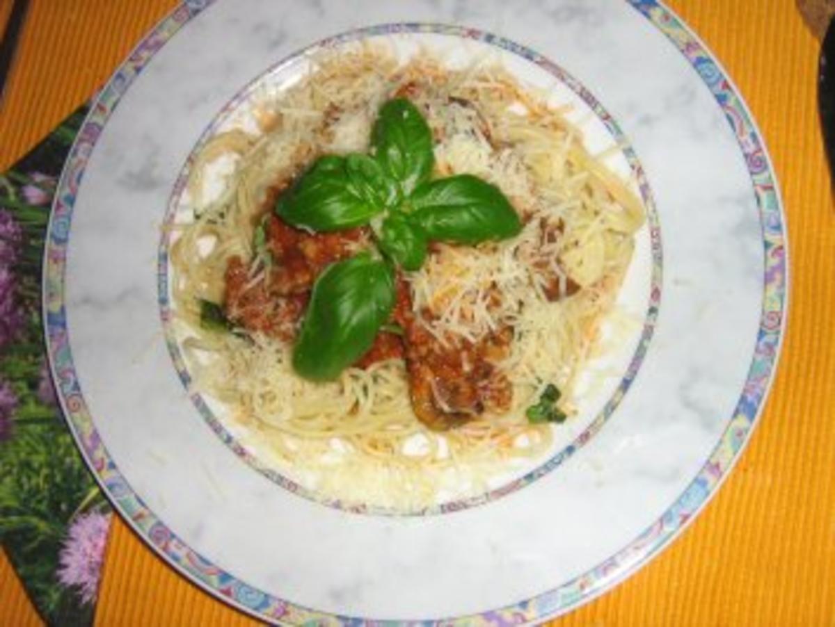 Spaghettini mit Champignon Bolognese - Rezept - Bild Nr. 6