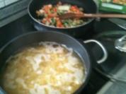 Pasta mit Buttergemüse und Ei - Rezept