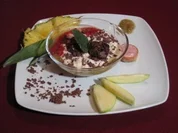 Rosinen-Mandelröllchen auf feinem Apfelschnee - Rezept