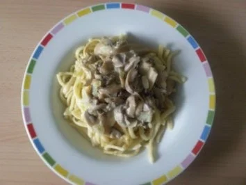 Spätzle mit Pilz-Rahmsauce - Rezept