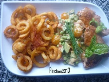 Schweinefilet an Twister-Kartoffeln und Gemüse in Orangenrahm - Rezept