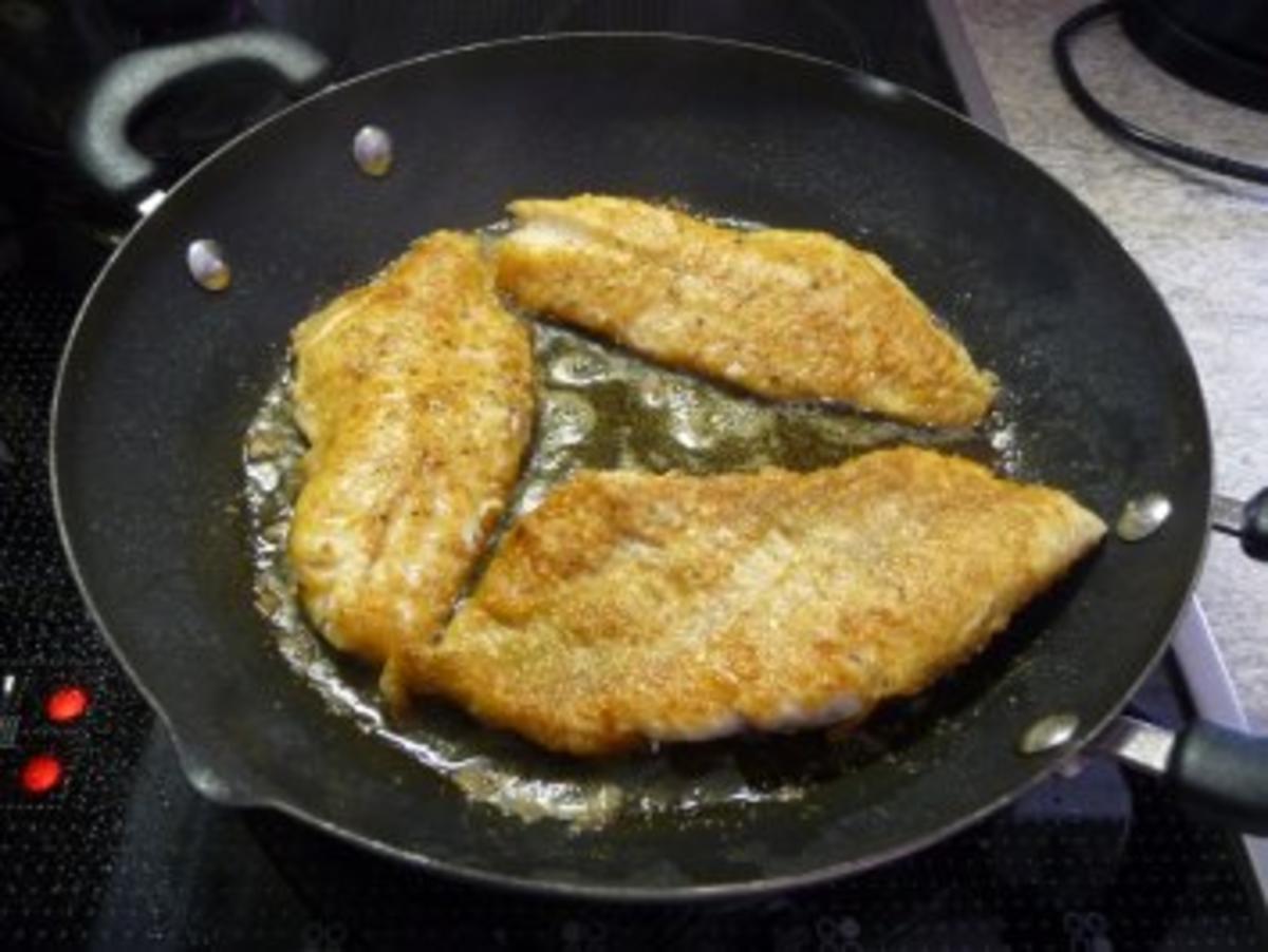 Fisch : Rotbarschfilet mit Schmorgurken in Meerettichsoße an Salzkartoffeln - Rezept - Bild Nr. 3