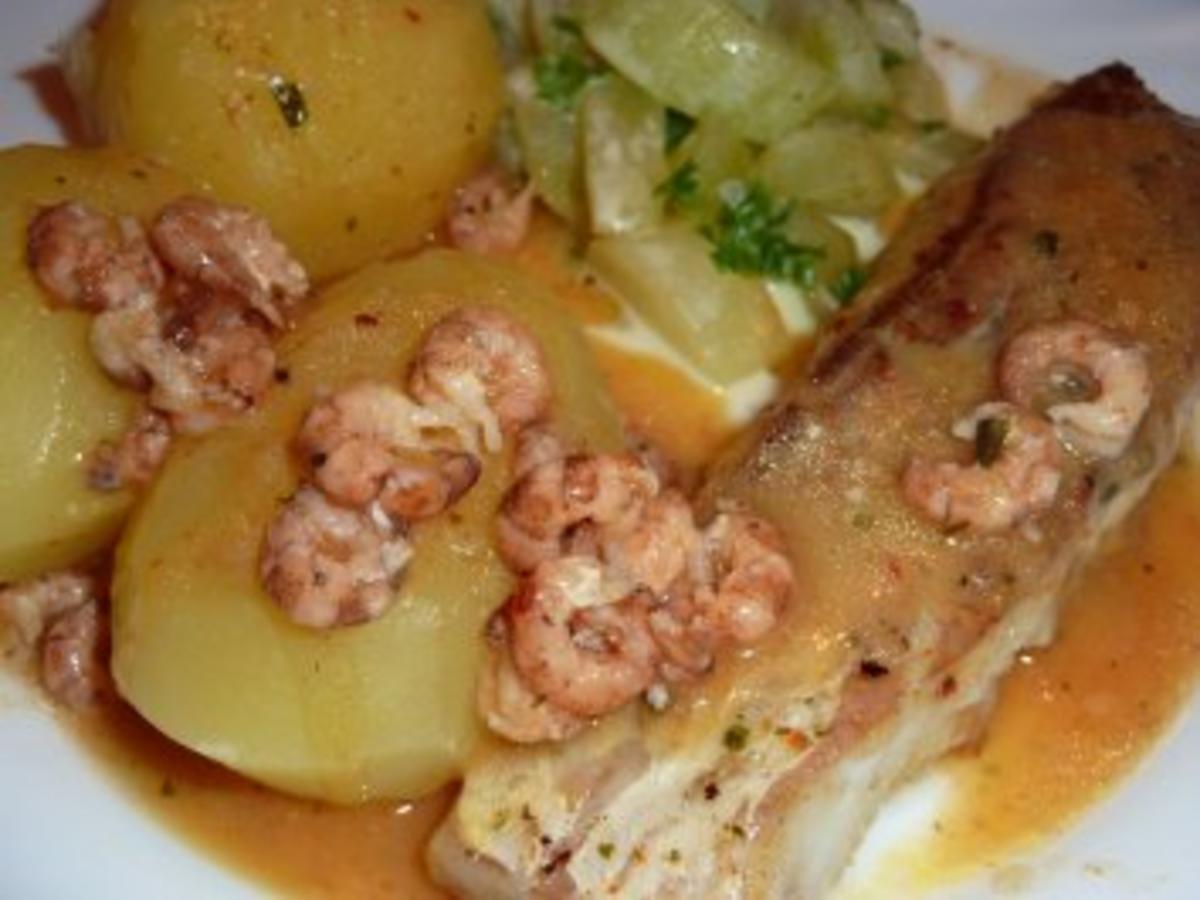 Fisch: Seelachsfilet mit Krabbensoße - Rezept - kochbar.de