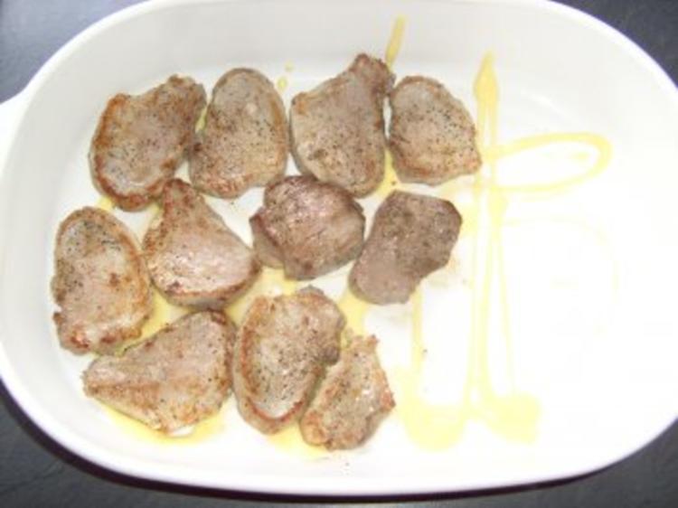 Schweinefilet mit Champignon Käse überbacken - einfach - von KochDaddy