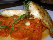 Rezept: Viktoriabarsch auf Tomatenbett Viktoriabarsch auf Tomatenbett - Rezept