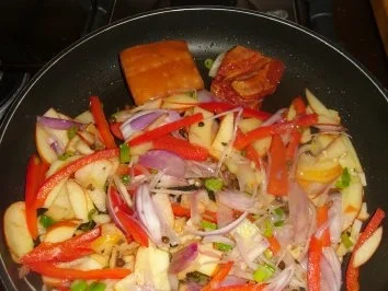 Oliver`s Rindersteaks an pfeffrigem Apfelgemüse - Rezept - Bild Nr. 4