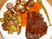 Oliver`s Rindersteaks an pfeffrigem Apfelgemüse - Rezept