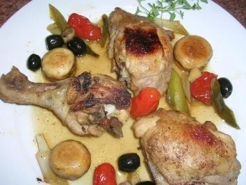 Rezept: Sherryhuhn mit Pilzen und Frühlingszwiebeln Bild Nr. 2 Sherryhuhn mit Pilzen und Frühlingszwiebeln - Rezept - Bild Nr. 2