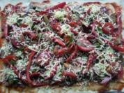 Champignon-Salami-Pizza - Rezept