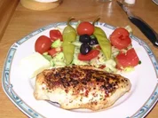 Gegrillte  Hähnchenbrustfilet mit viel Schlot( für nicht Rheinländer "Salat" ) - Rezept