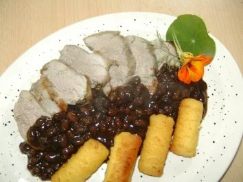 Rezept: Gynie,s Schweinefilet mit Honig,Senfschicht. Gynie,s Schweinefilet mit Honig,Senfschicht. - Rezept