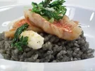 rote Meerbarbe auf schwarzem Proseccorisotto - Rezept