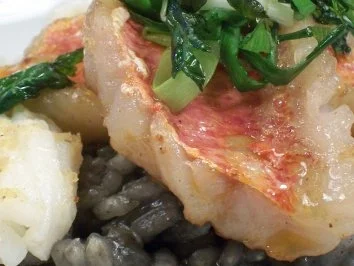 rote Meerbarbe auf schwarzem Proseccorisotto - Rezept - Bild Nr. 4