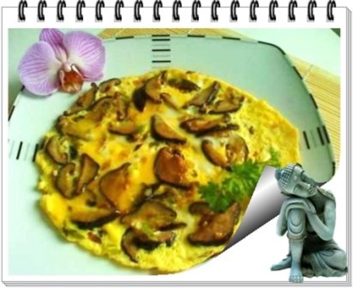 Asiatisch - Shiitake mit Eier und Frühlingszwiebeln - Rezept