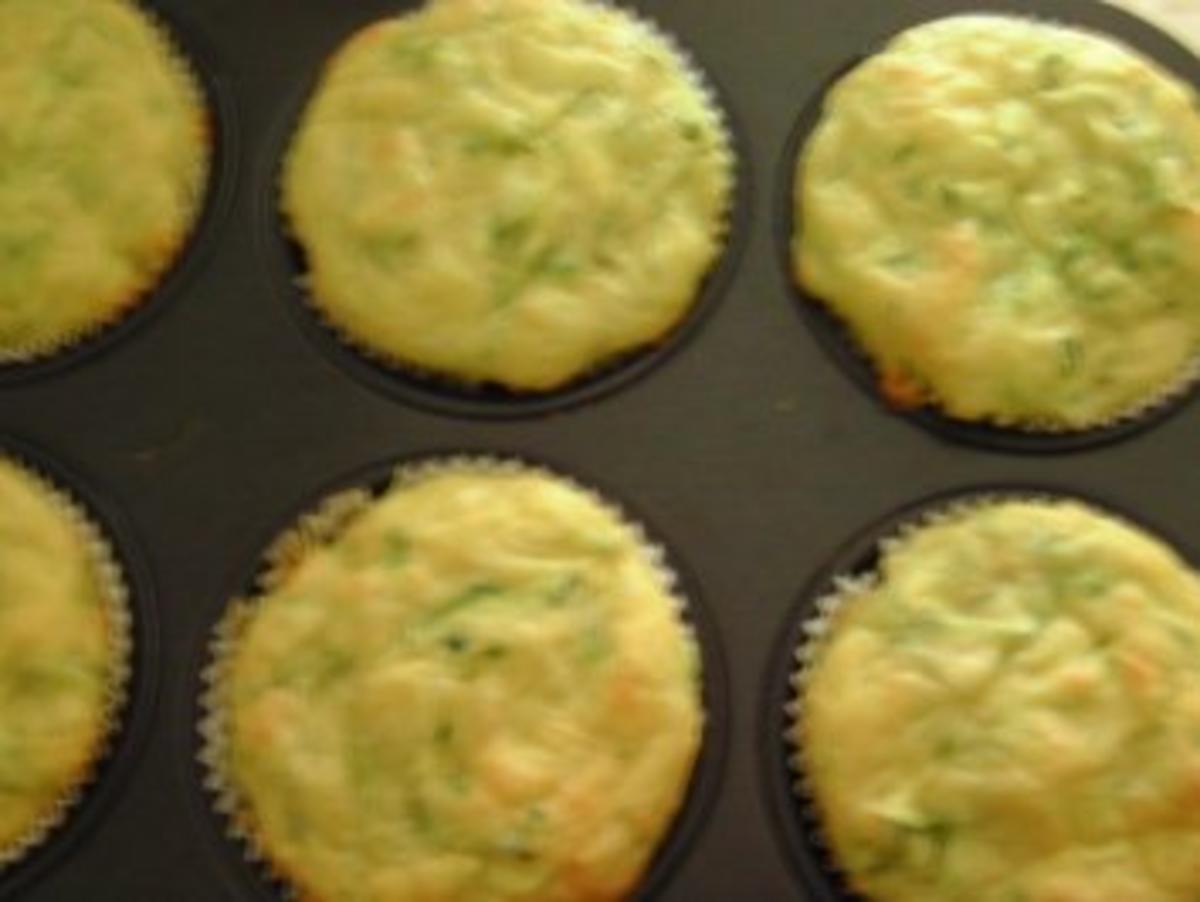 Maismehl-Muffins mit Käse und Zucchini - Rezept