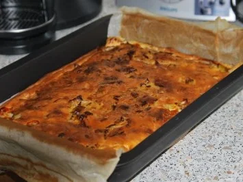 Poreequiche mit Birnen und Edelpilzkäse - Rezept - Bild Nr. 9