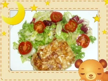 Mandel-Schnitzel auf Salat - Rezept