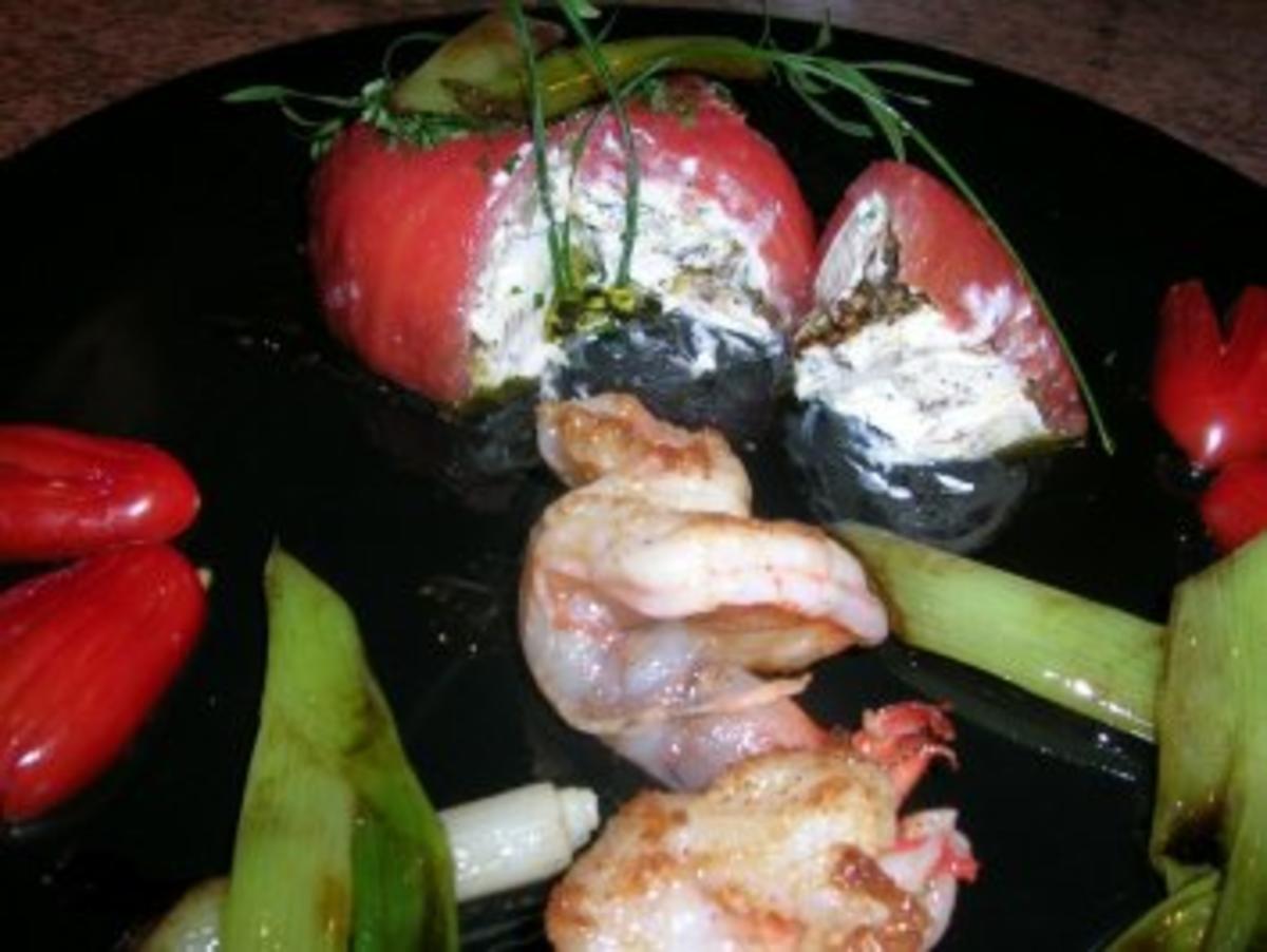Tomaten "Surprise"  mit Scampi   - eine leckere Vorspeise - - Rezept - Bild Nr. 7