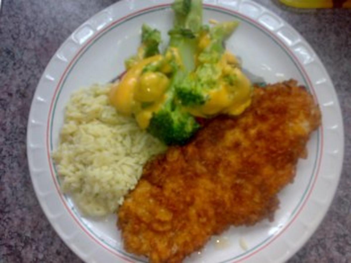 Putenschnitzel Mit Knusper Cornflakes Panade Und Gemuse Rezept Kochbar De