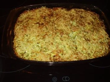 Zucchiniauflauf mit Spätzle und Kartoffeln - Rezept