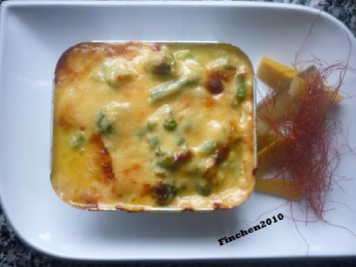 Lachs-Gemüseschiffchen mit Ingwer-Käse überbacken - Rezept - Bild Nr. 2